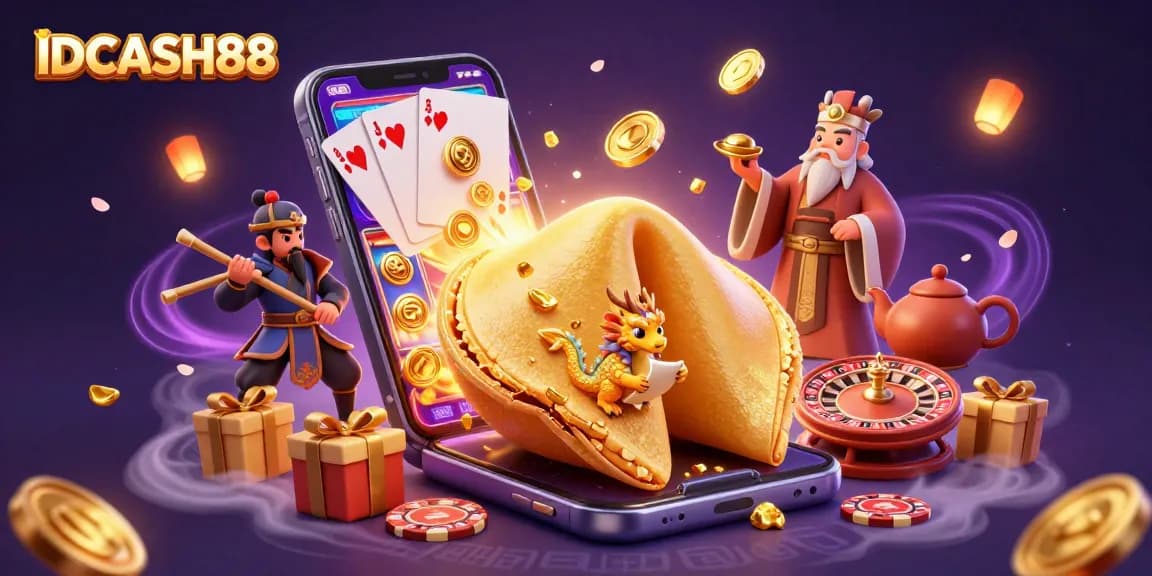 IDCASH88 energizes your gaming experience with slot games and fortune insights in a vibrant 3D scene.