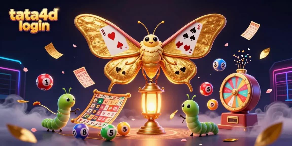 Experience the thrill of tata4d login with vibrant casino elements and a captivating illustration.