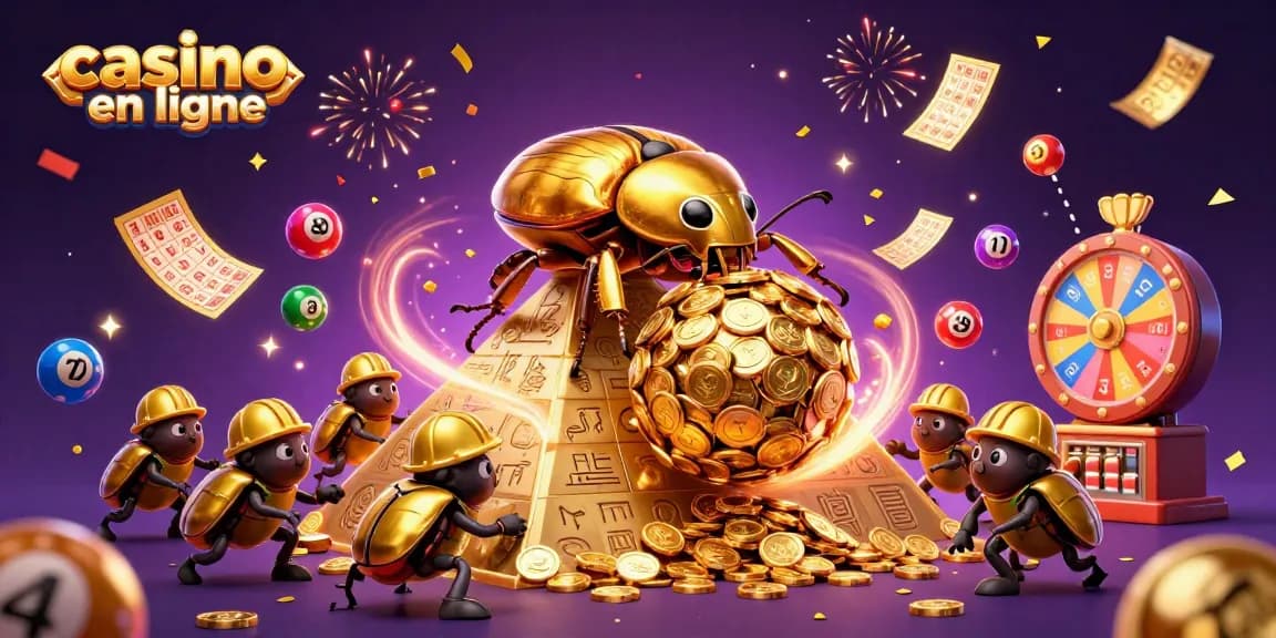 Vibrez avec les jeux de casino en ligne en découvrant cette scène dynamique de fêtes et de loteries.