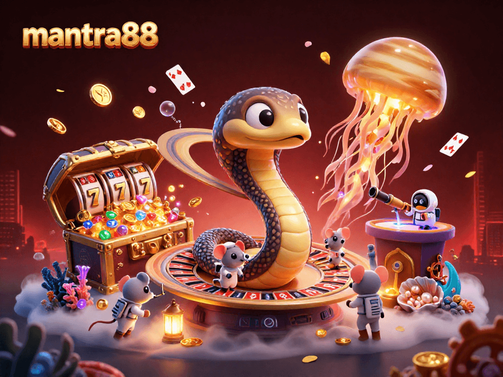 Spin the reels of mantra88 with a cosmic dealer and astronaut mice placing bets on Saturn’s rings.