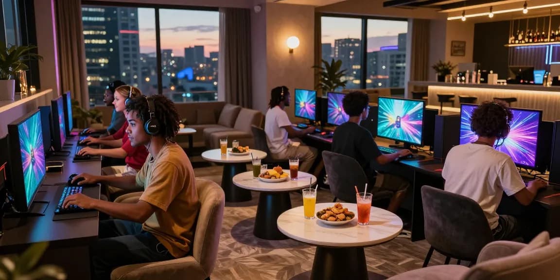 Pengalaman bermain LUXURY777 di ruang permainan modern bersama teman-teman, dengan suasana yang hangat dan cozy.