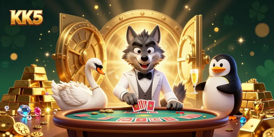 Experience thrilling games at KK5 with captivating characters and treasure-filled casino scenes.