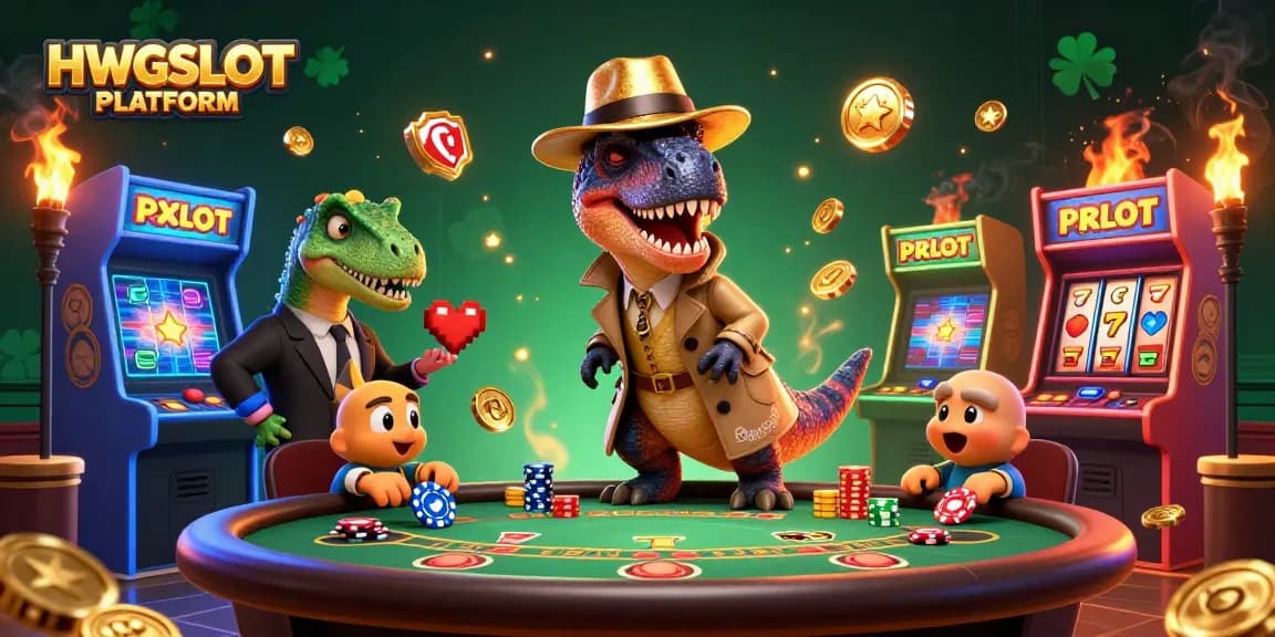 Experience thrilling gameplay at the HWGSLOT PLATFORM with vibrant casino elements and characters in action.