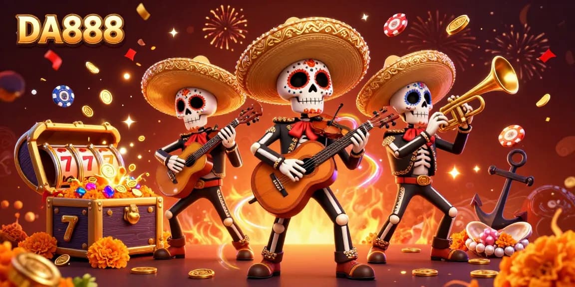 Experience DA888 thrills with mariachi spirits celebrating rich casino themes.