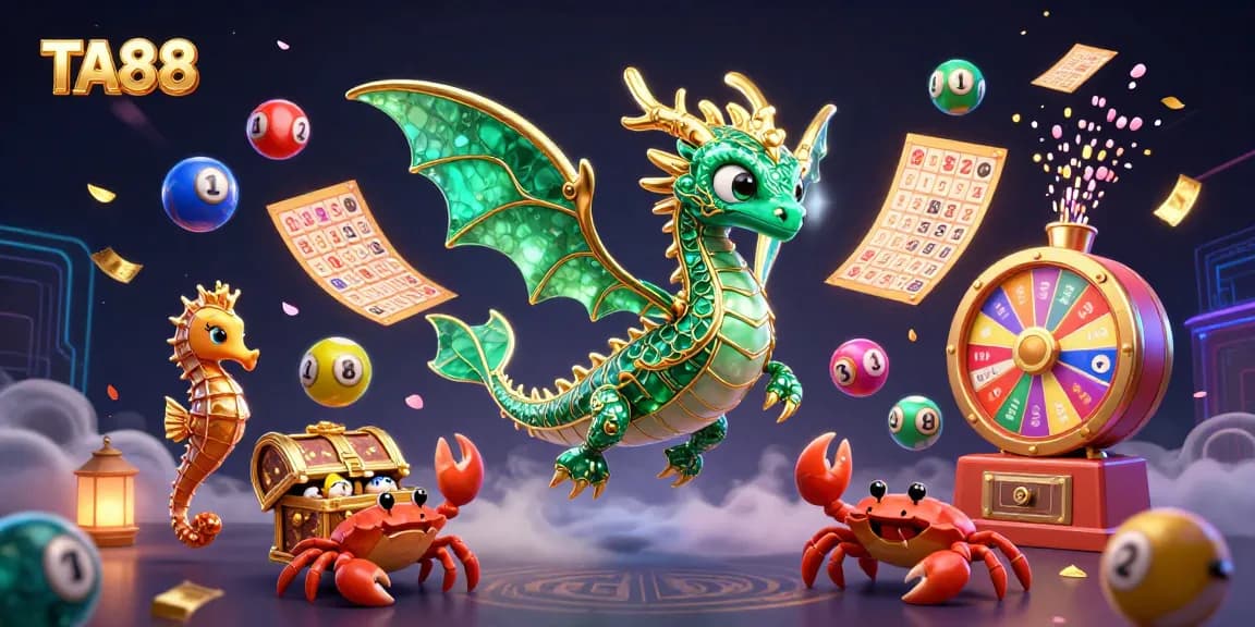 TA88 lottery visualization featuring a sea dragon and dynamic game elements for an exciting casino experience