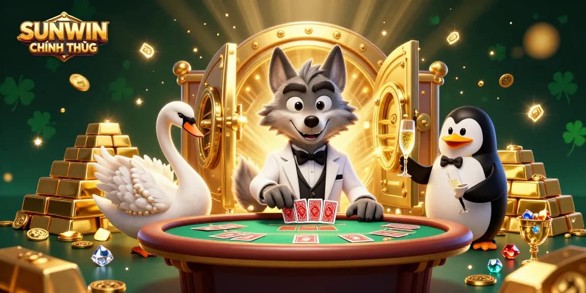 Engage in winning strategies at SUNWIN CHÍNH THỨC with a vibrant 3D casino illustration.