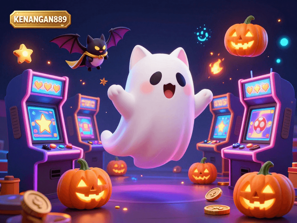 Engage with KENANGAN889 in a vivid 3D depiction of a ghost cat in a thrilling online casino.