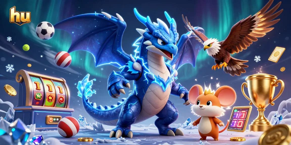 Experience thrilling casino action with hu's vivid 3D thunder dragon and dynamic gaming elements.