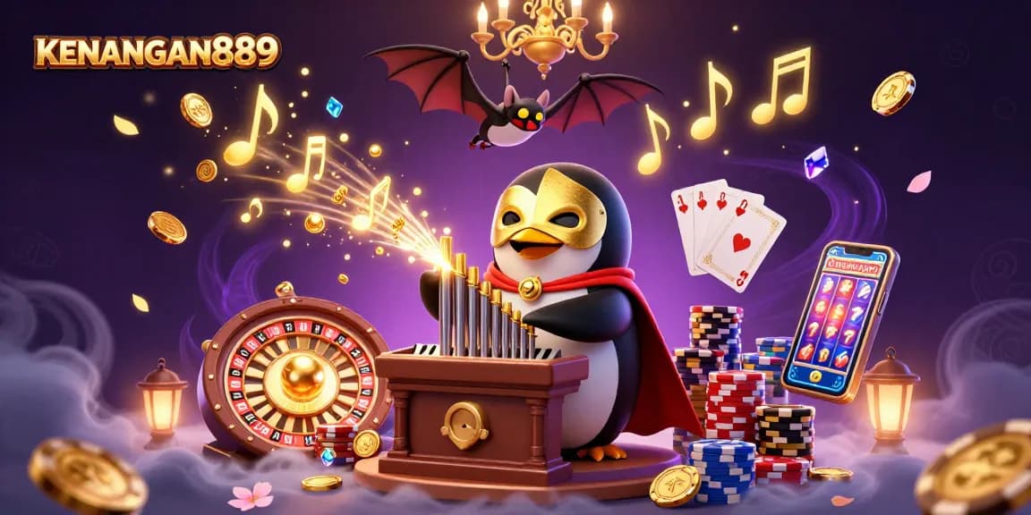Play and win at KENANGAN889 with vibrant slot themes, golden coins, and dynamic game elements.