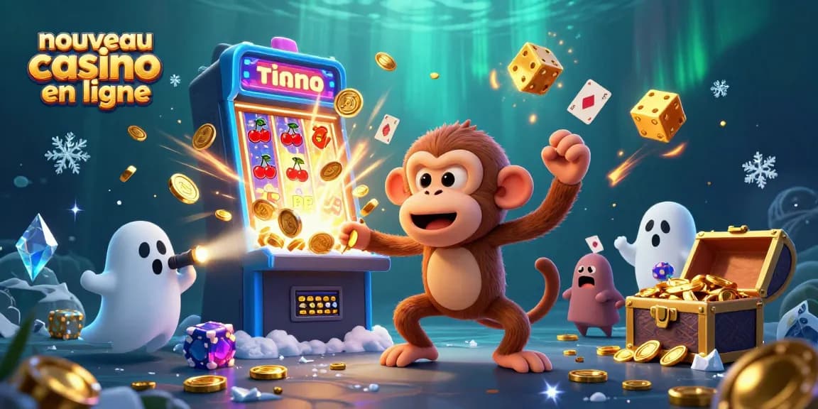 Découvrez un nouveau casino en ligne avec un poltergeist singe et un chiot chasseur de fantômes dans une scène vibrant de récompenses.