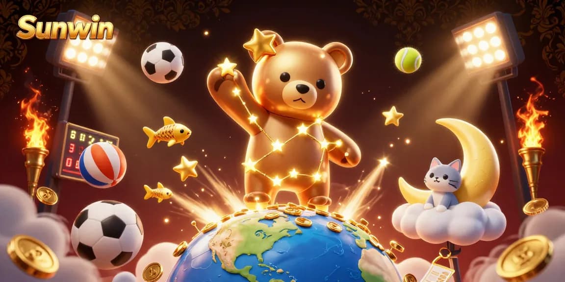 Engage with Sunwin, where the golden stars and dynamic sports elements create thrilling gaming opportunities.