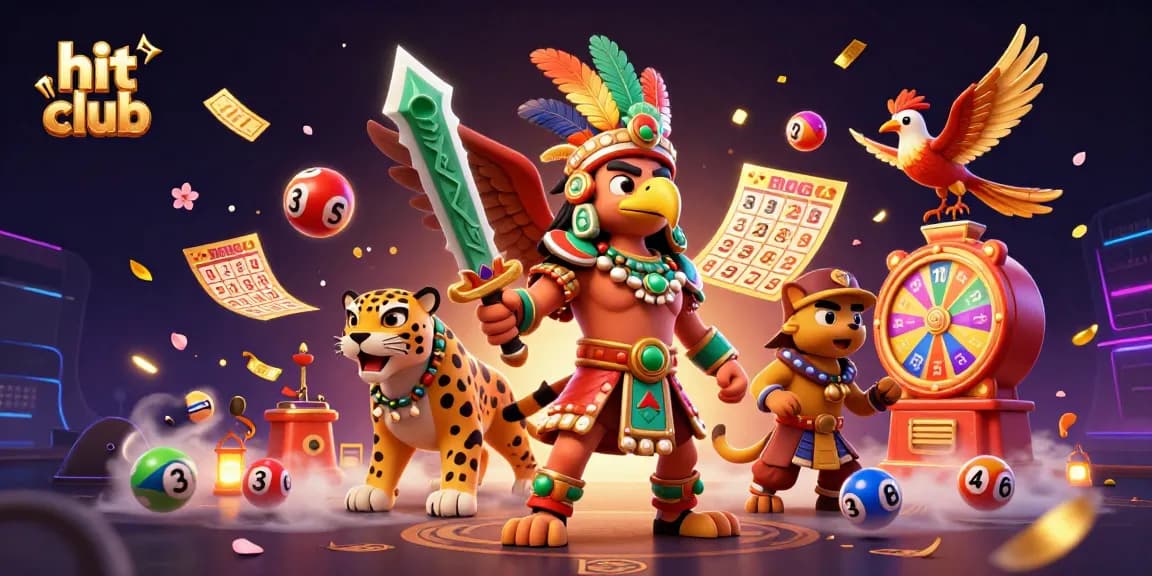 Engage with the hit club as the Aztec warrior and jaguar companion celebrate dynamic lottery games filled with excitement.