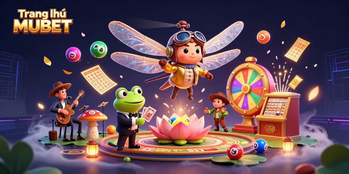 Engage with Trang chủ MUBET through a vibrant casino scene filled with lively gambling characters.