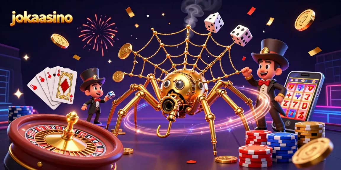 Experience the thrill of jokacasino with a lively scene of 3D characters and rich casino elements.