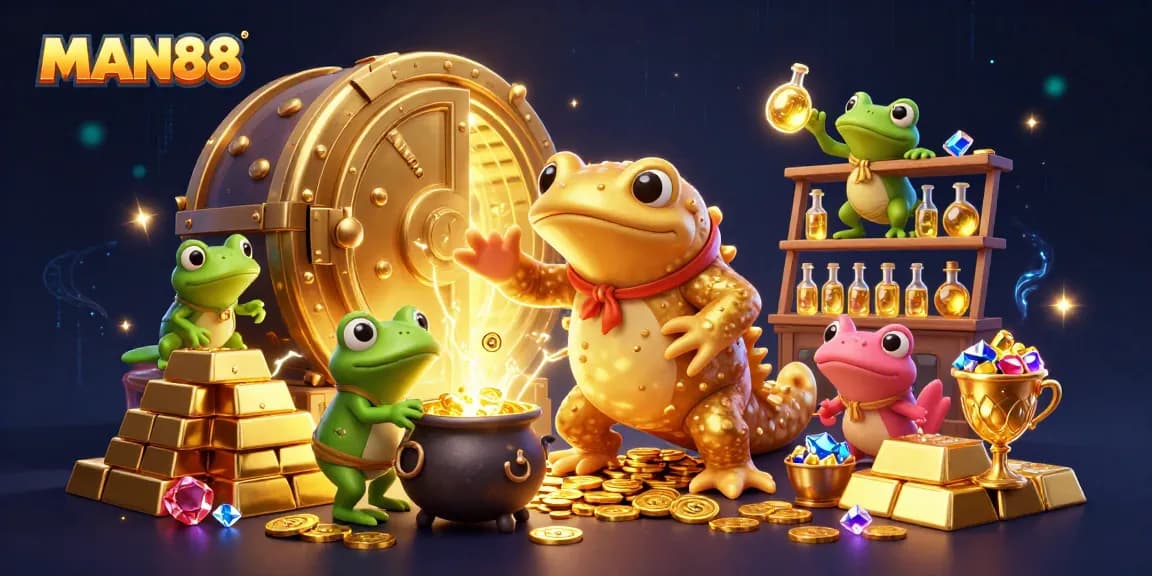 MAN88 players enjoying real-time gaming with vibrant gold coin rewards.
