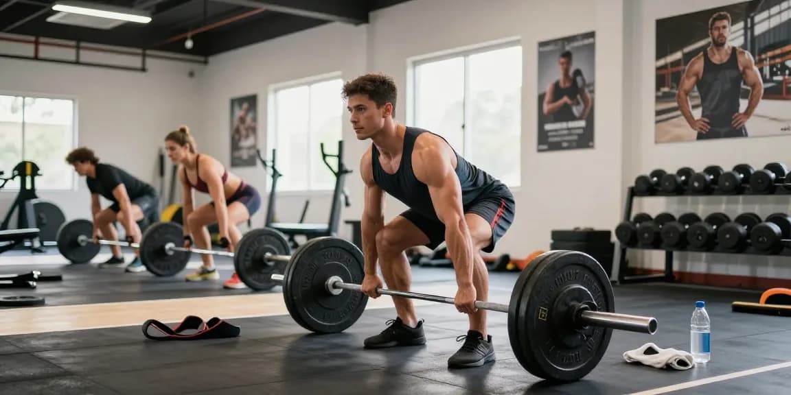 Man performing deadlift in gym, showcasing Prime Pharma Steroids for enhanced strength and workout performance.