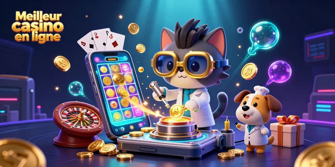 Experience the thrill at Meilleur casino en ligne with vibrant character-filled scenes and exciting gaming elements in 3D.