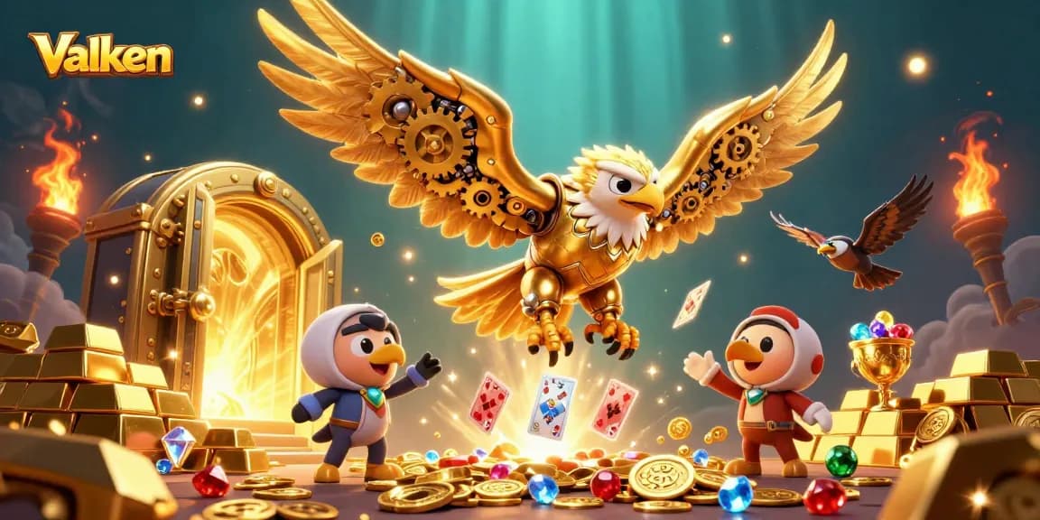 Valken unveils captivating 3D casino adventure featuring a cybernetic eagle and gleaming treasures.