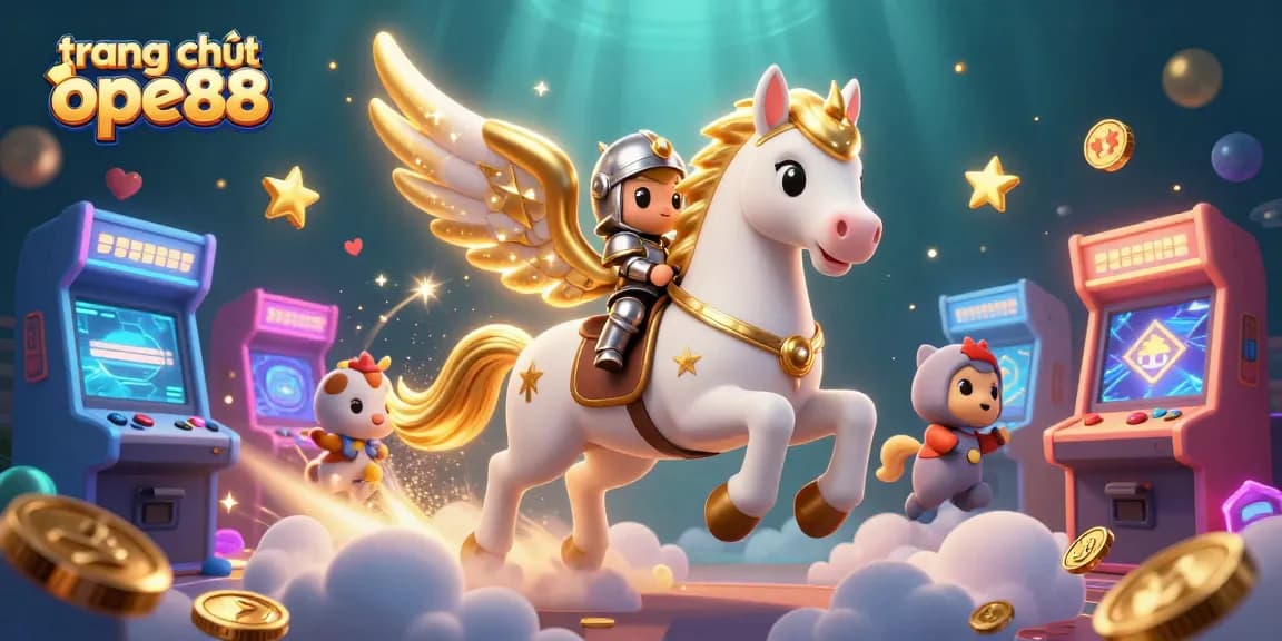 Join the adventure on trang chủ ope88, where a knight and celestial horse capture the thrill of gaming!