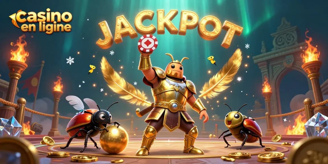 Le casino en ligne avec des personnages extravagants célébrant un jackpot dans une ambiance dynamique.