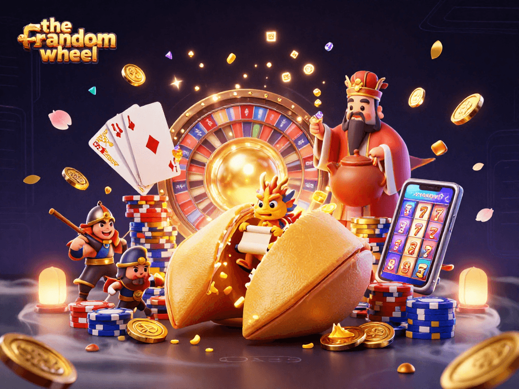 Engage in the-random-wheel excitement with dazzling casino elements and characters.