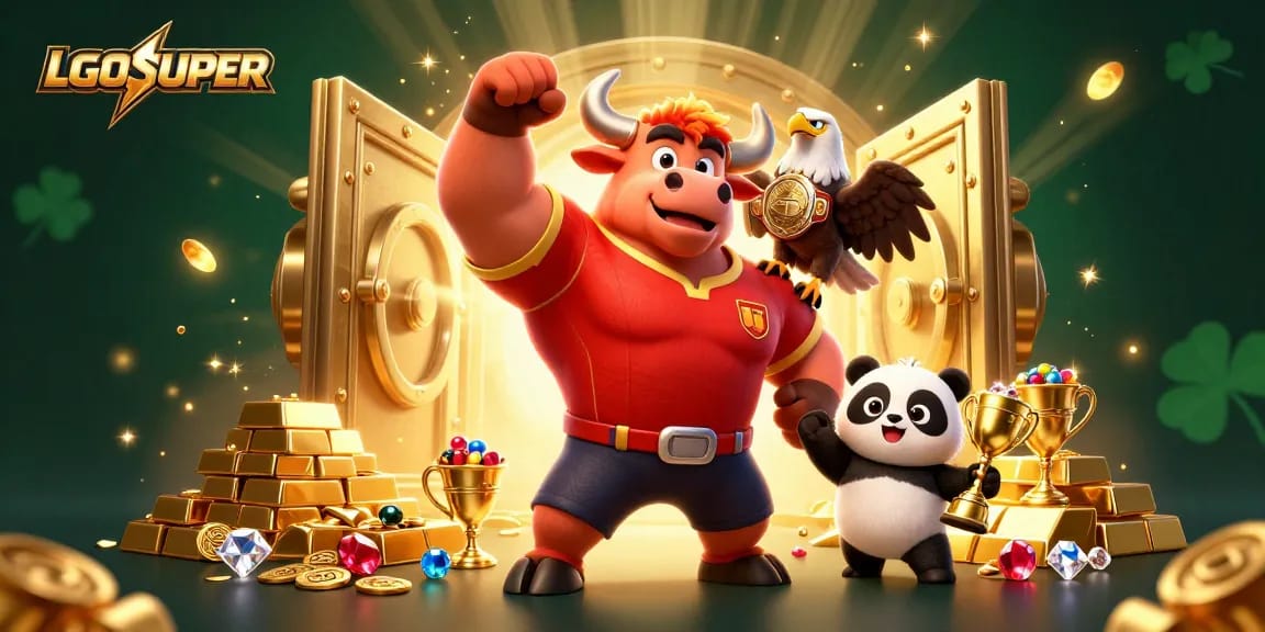 Check out LGOSUPER's vibrant victory scene featuring exciting gaming elements and characters.