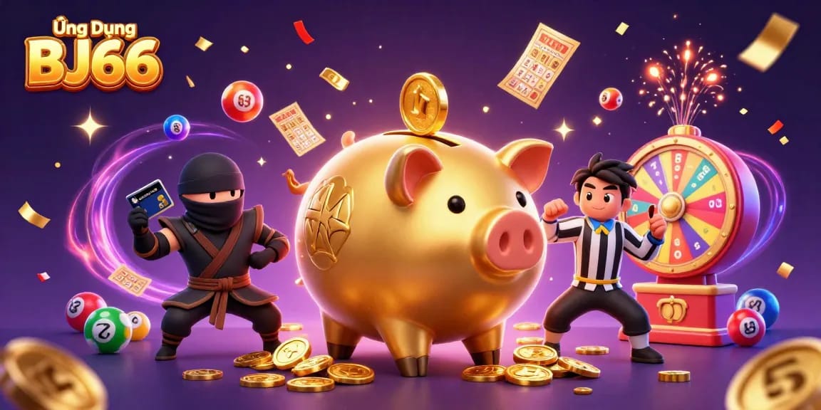 Ứng Dụng BJ66 thể hiện sự hấp dẫn trong trò chơi với hình ảnh đầy màu sắc và năng động.