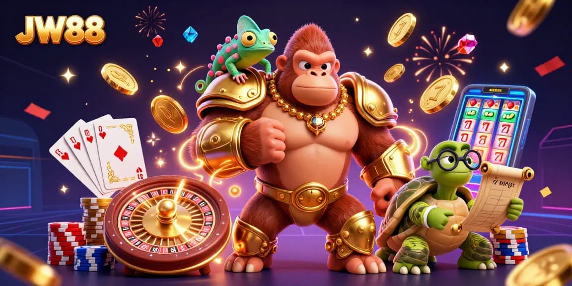 Engage with JW88 in an exciting 3D casino realm featuring vibrant gaming elements.