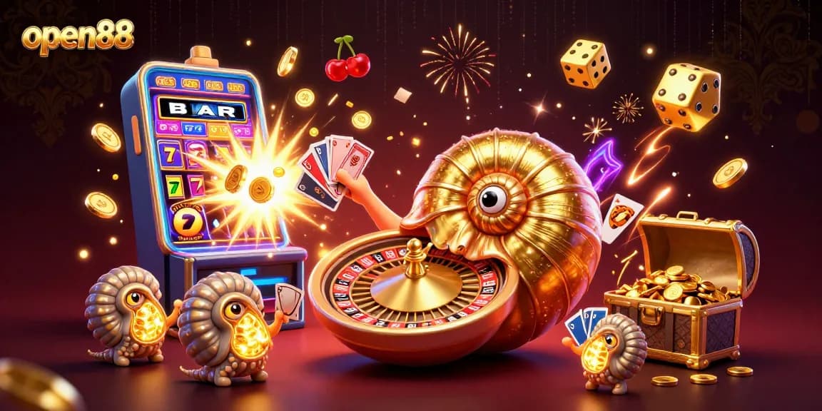 Experience thrilling games at open88 with 3D cartoon characters and exciting casino elements.
