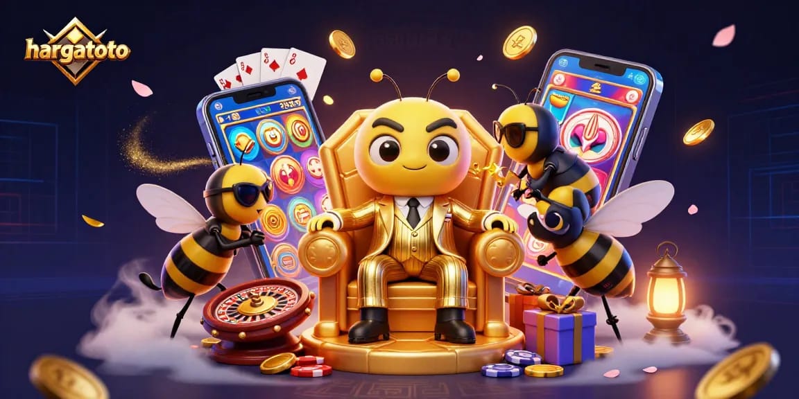 Experience thrilling gameplay at hargatoto with a vibrant illustration of engaging casino elements and characters.