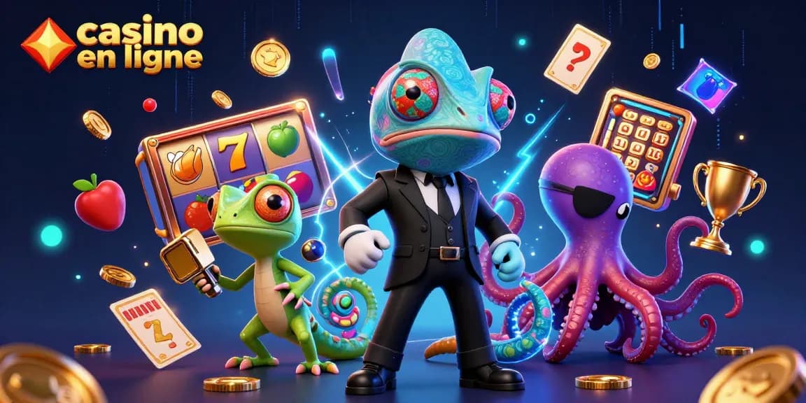 Plonger dans l'univers captivant du casino en ligne avec une scène colorée de jeux à jackpots.