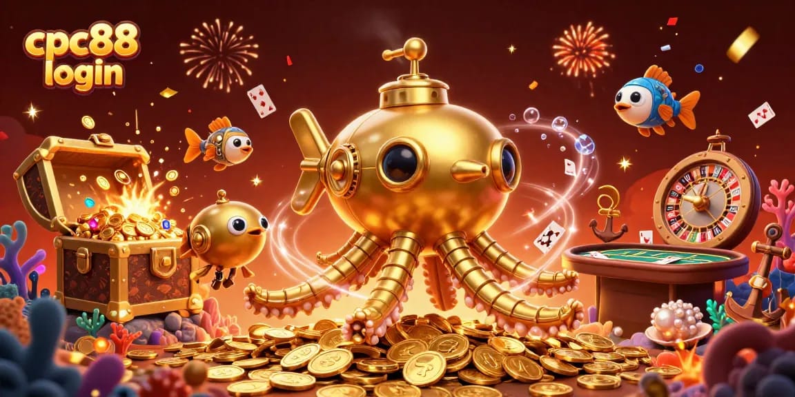 Engage with excitement at cpc88 login, featuring a vibrant 3D scene of winning casino games!
