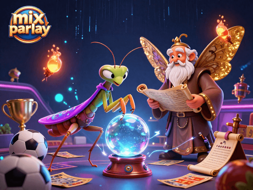 Bet on mix parlay with vibrant scenes showcasing betting slips and sports elements.
