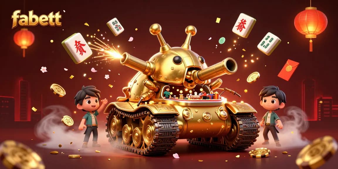Experience fabett's vibrant casino scene with a golden beetle tank and dynamic game elements.