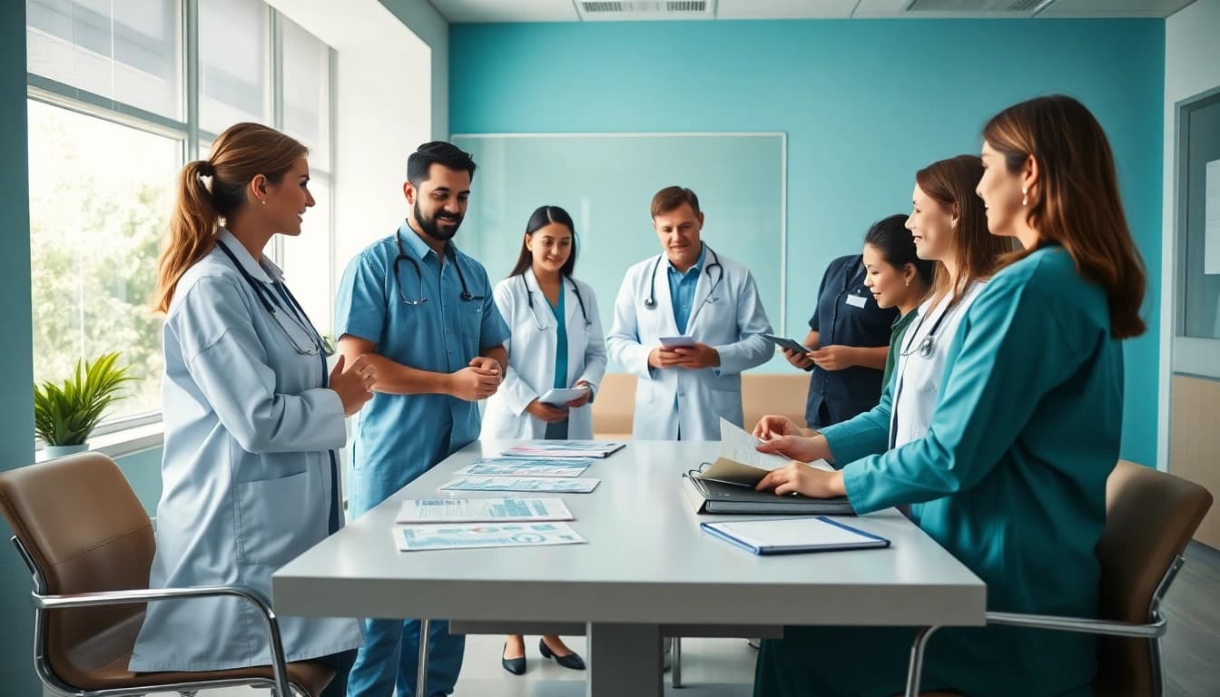 Engaged healthcare professionals at Redefined Health St. Albert providing patient-centered care.