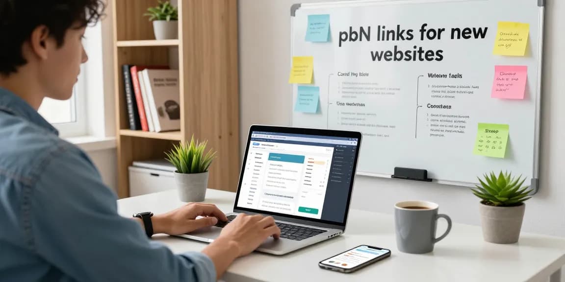 SEO expert analyzing pbn links for new websites in modern office
