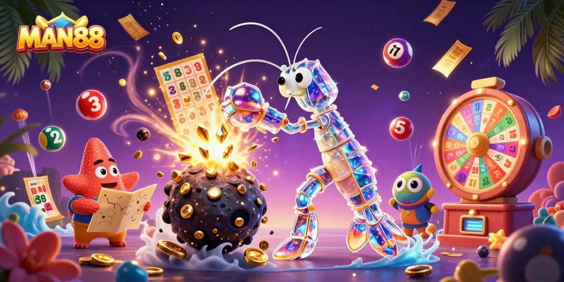 Engage in thrilling lottery games at MAN88, featuring vibrant colored balls and exciting prizes.
