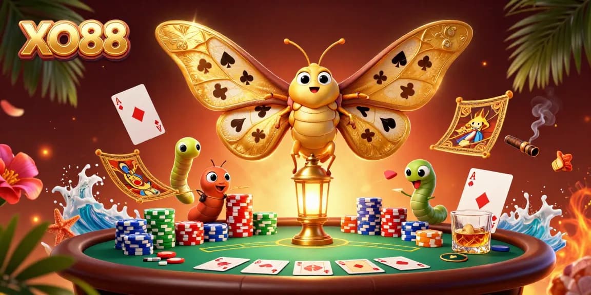 Engage in thrilling gameplay with XO88, showcasing a vibrant poker scene full of energy.