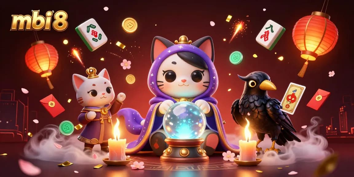 Experience thrilling gameplay at mbi 8 with 3D mystical characters and vibrant casino elements.