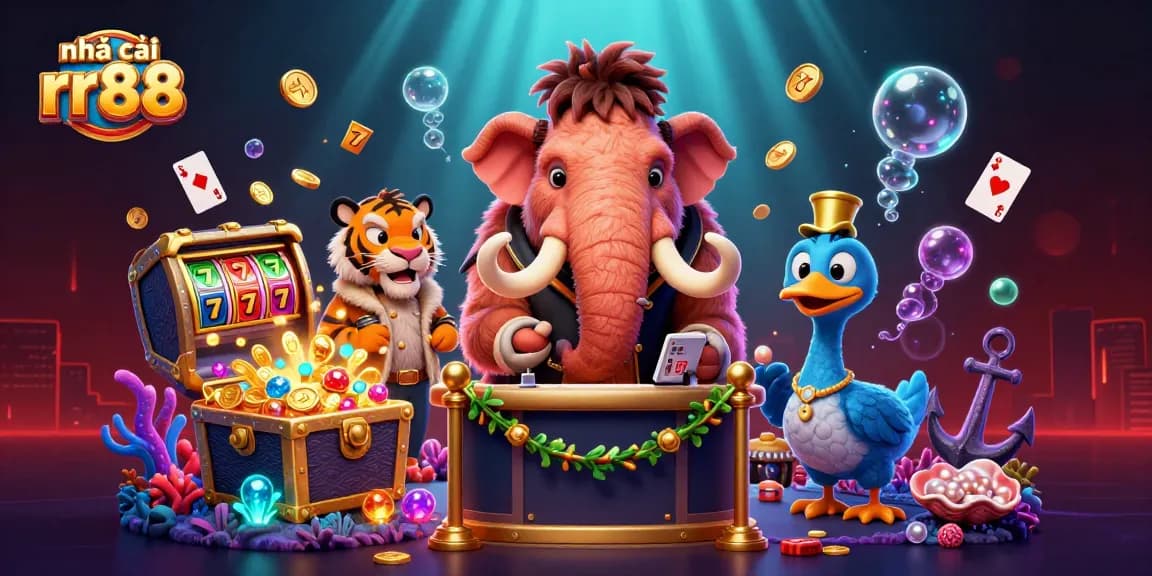 Experience thrilling gameplay at nhà cái rr88 with 3D characters enjoying casino features.