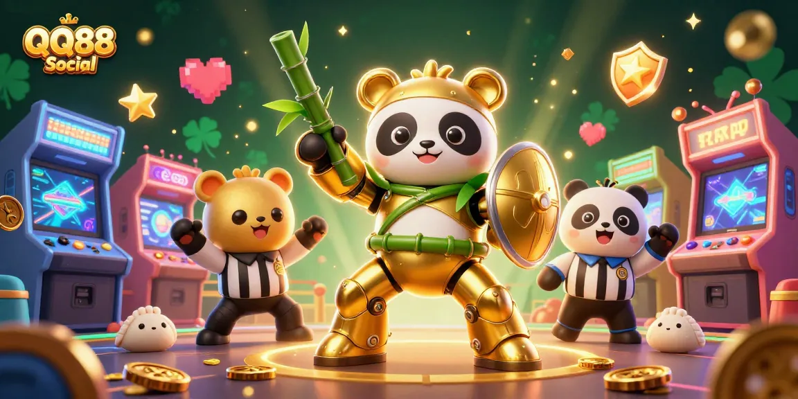 Engage in thrilling gameplay at QQ88 Social with a vibrant 3D casino-themed illustration.