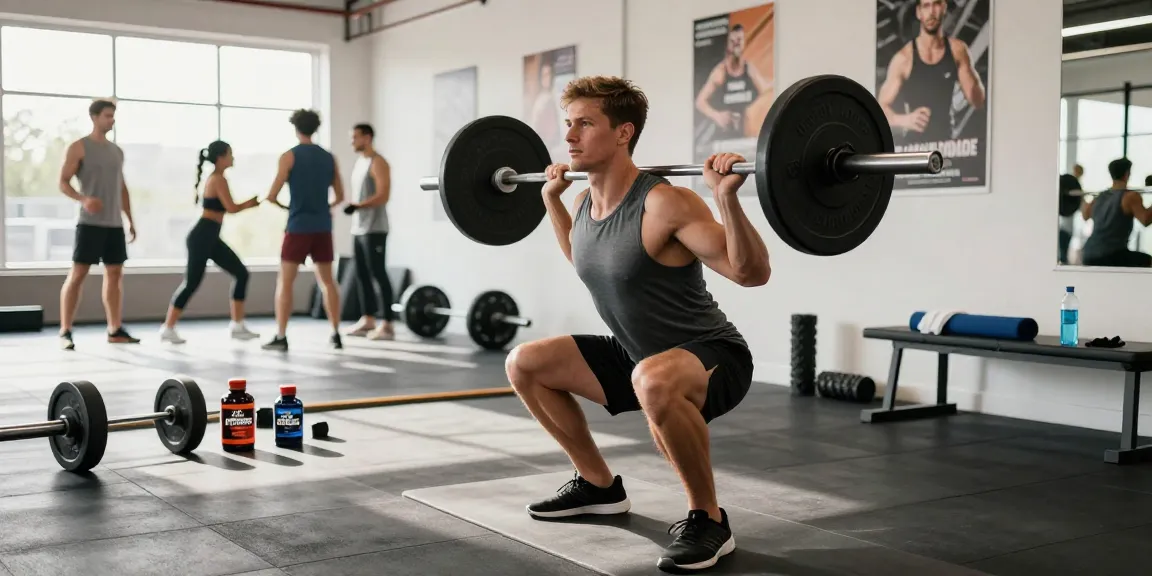 Medi Pharma Steroids promoting strength training and fitness in a modern gym.