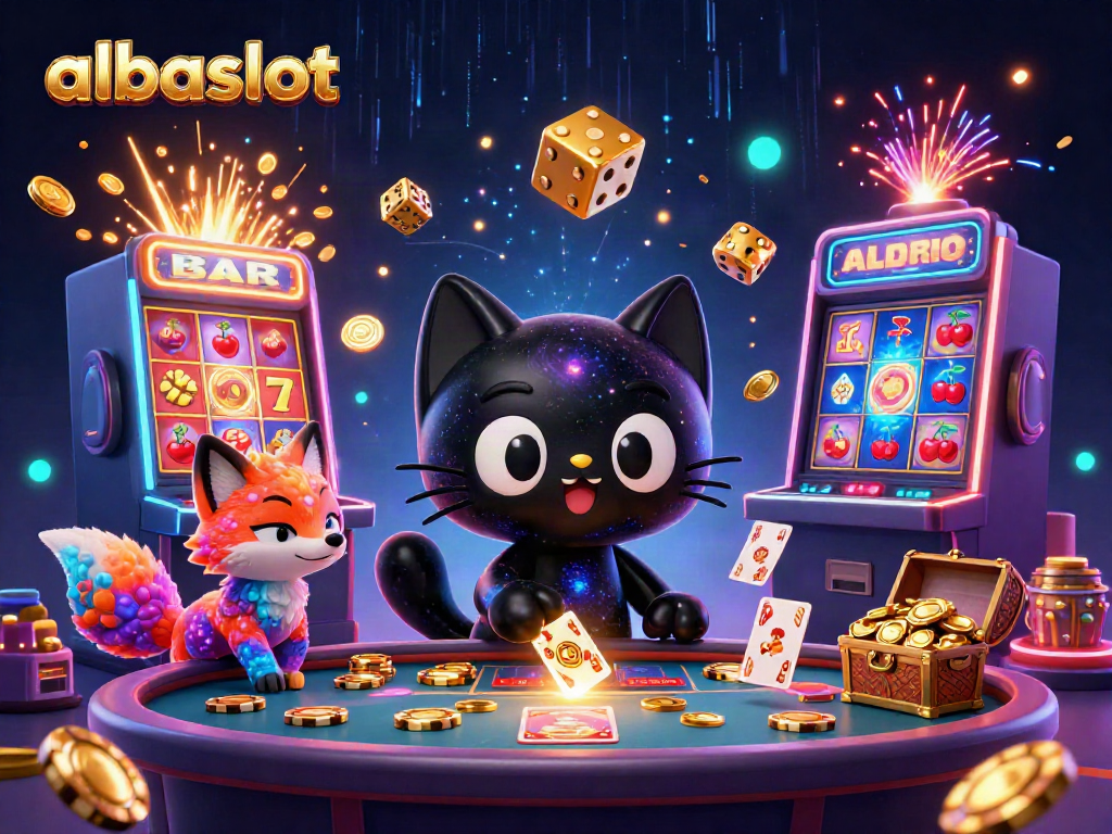 Visualisasi menarik albaslot yang menampilkan kucing yang menyerupai lubang hitam di kasino galaksi.