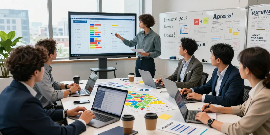 Dynamic political strategy meeting showcasing answer engine optimization and campaign data insights
