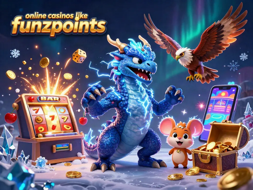 Experience the excitement of online casinos like funzpoints with a vibrant 3D illustration of a jackpot scene.