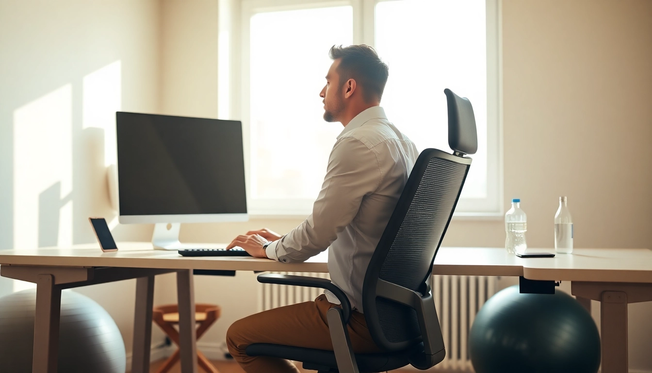 Correct posture while working on a desk for How to improve posture effectively.