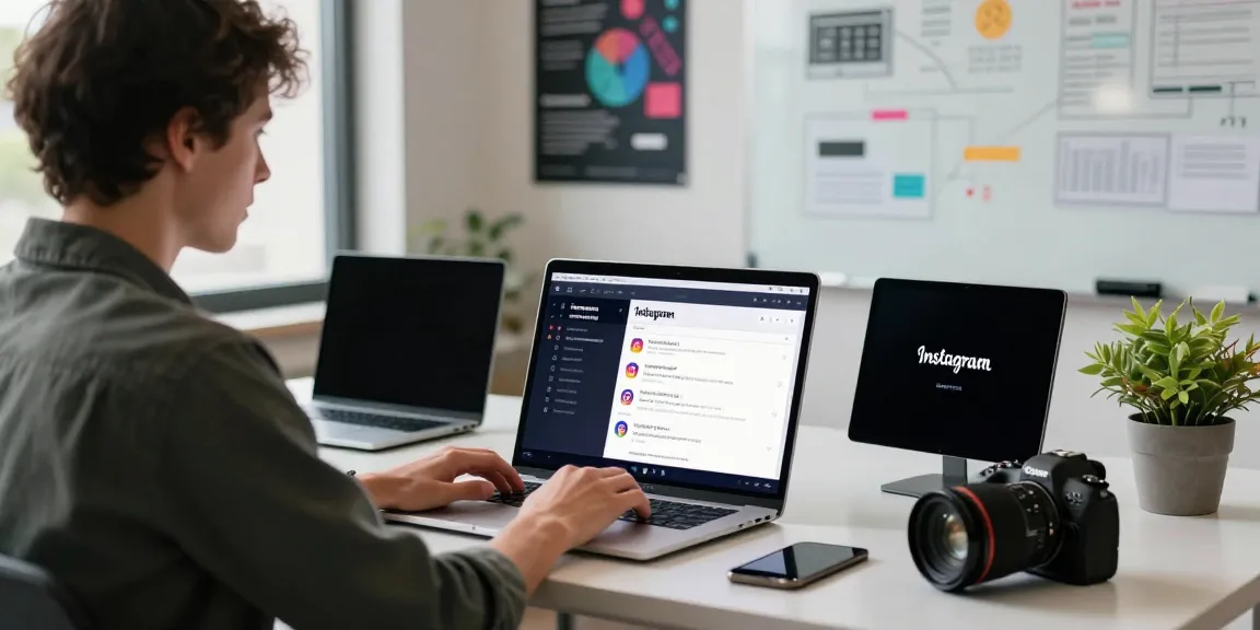 Engaging digital workspace showing Insanony tool in use for anonymous Instagram browsing