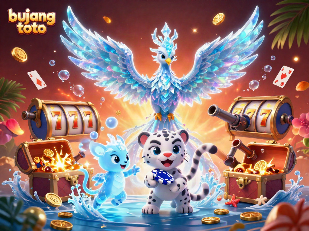 Play and win with bujang toto while enjoying vibrant 3D visuals of spinning slots and sparkling treasures.