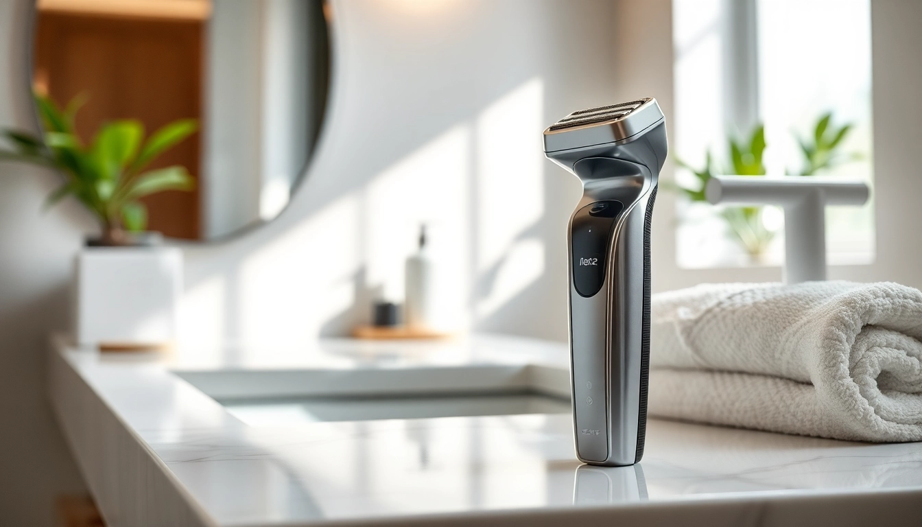 Discover the best affordable electric shaver showcased elegantly on a bathroom vanity.