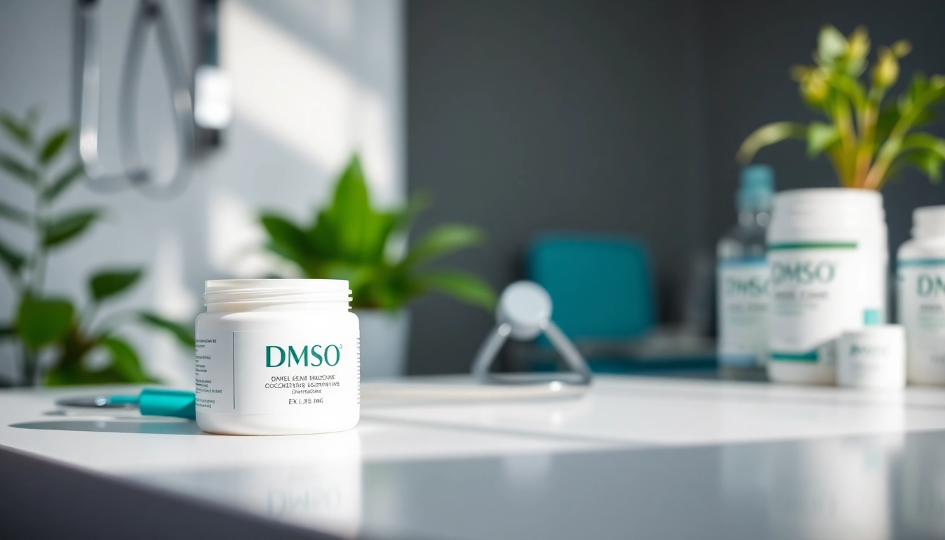 Highlighting dmso cream on a clean countertop, showcasing its smooth texture and therapeutic benefits.